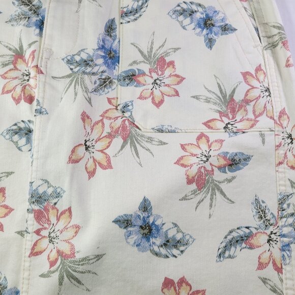 NWT Seven7 Floral A-Line Skirt - Cream with Blue and Pink - Picture 7 of 8